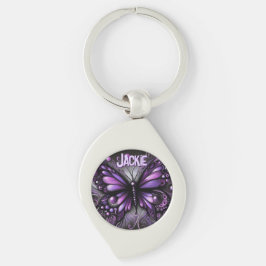 Chaveiro Whimsical Gothic Butterfly Purple Personalized