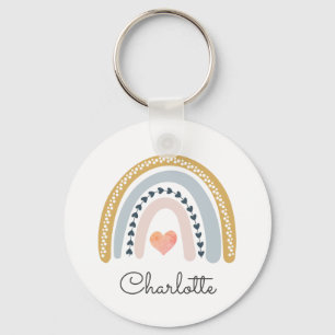 Chaveiro Whimsical Personalizado Boho Rainbow