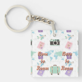 Chaveiro Whimsical Travel Doodle Keychain – Cute Adventure