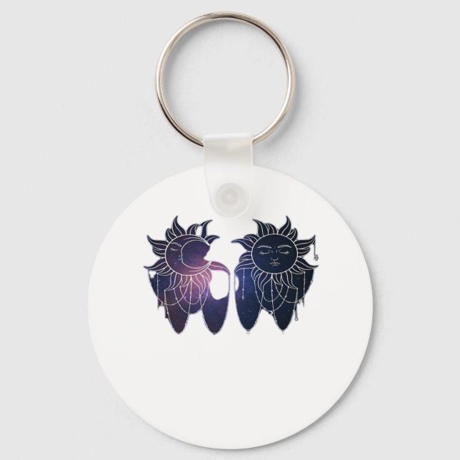 Chaveiro Whimsigoth Starry Night Sun Moon Witchy Classic (Frente)