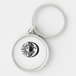 Chaveiro Whimsigoth Watercolor Sun Moon Witchy Classic