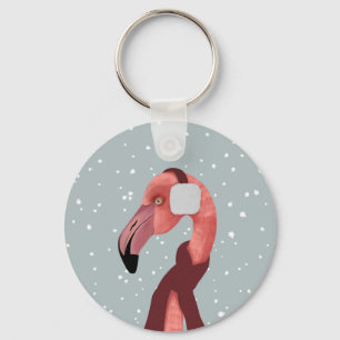 Chaveiro Whimsso Cozy Winter Flamingo Com Scarf