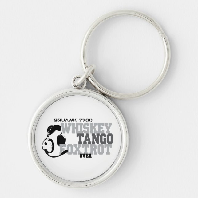 Chaveiro Whiskey Tango Foxtrot - Aeronáutica Humor (Frente)