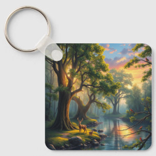 Chaveiro Whispering Woods no Dawn Nature Trabalho de arte M