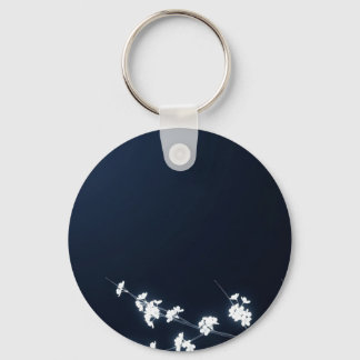 Chaveiro White Cherry Blossom Navy Background