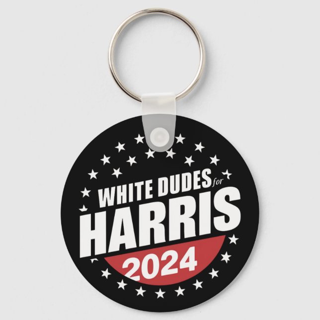 Chaveiro White Dudes Para A Eleição De Kamala Harris 2024 (Frente)
