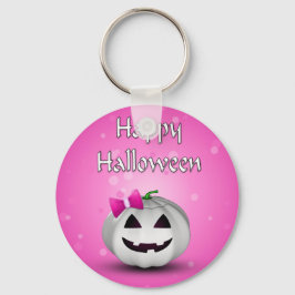 Chaveiro White Pumpkin Pink Girly Halloween