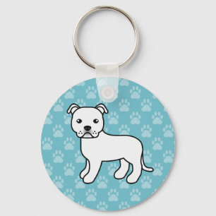 Chaveiro White Staffordshire Bull Terrier Dog Ilustração