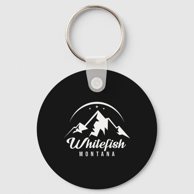 Chaveiro Whitefish Montana Ski Resort Ski Snowboard (Frente)