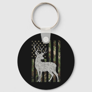 Chaveiro Whitetail Buck Deer Caçando A Camuflagem Americana