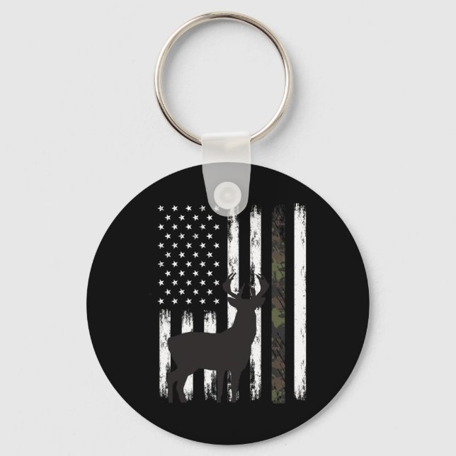 Chaveiro Whitetail Deer Hunter Gifts Buck Camo Amer (Frente)