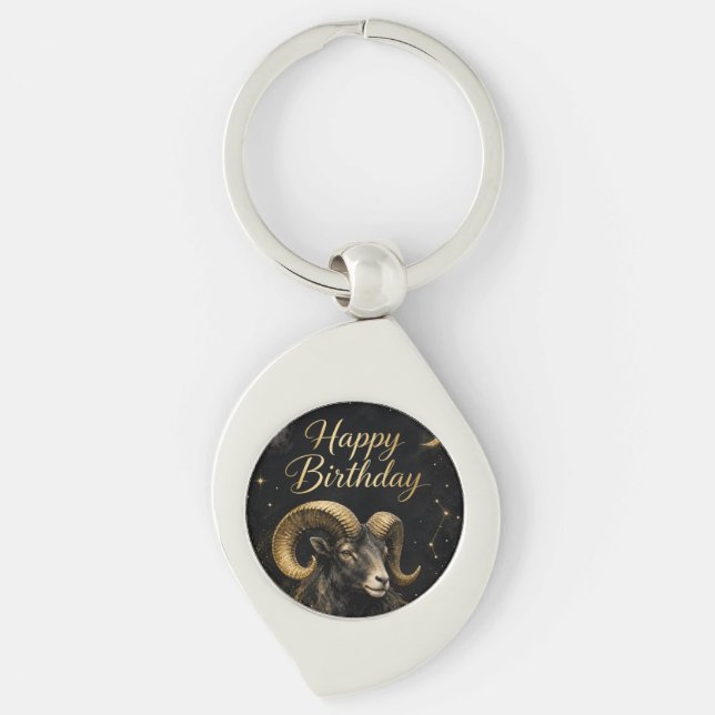 Chaveiro Widder Happy Birthday Sternzeichen Design (Frente)
