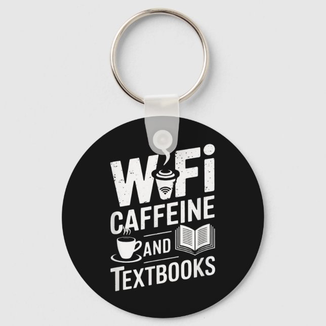 Chaveiro Wifi Caffeine And Textbooks  (Frente)