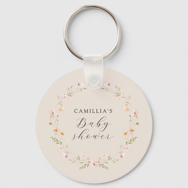 Chaveiro Wildflower Boho Floral Chá de fraldas (Frente)