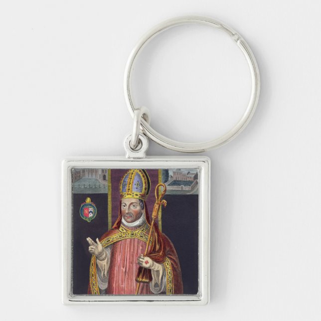 Chaveiro William de Wykeham (1325-1404) (litho da cor) (Frente)