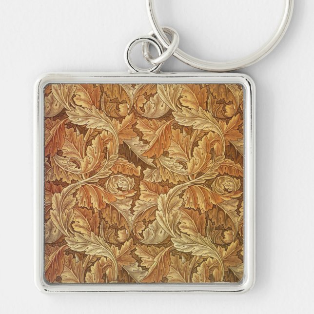 Chaveiro William Morris Acanthus Marrom Folhas de Outono (Frente)