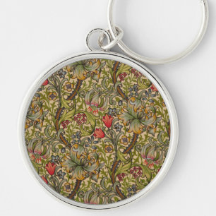 Chaveiro William Morris Antigo Design Floral Golden Lilly