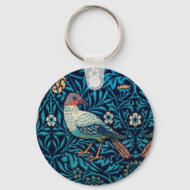 Chaveiro William Morris Birds Art Nouveau Padrão Floral (Frente)