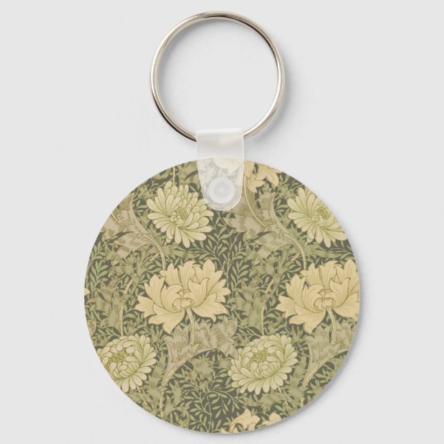 Chaveiro William Morris Chrysanthemum Sage Flower (Frente)