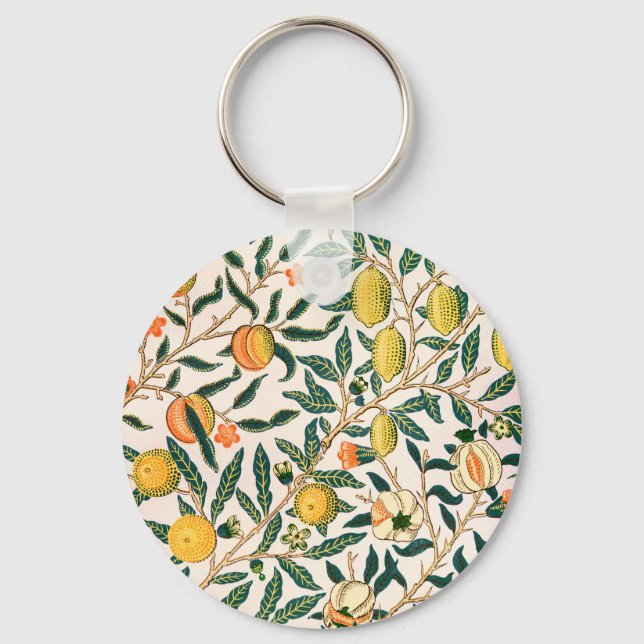 Chaveiro William Morris Fruta Pomegranate White Ornament (Frente)