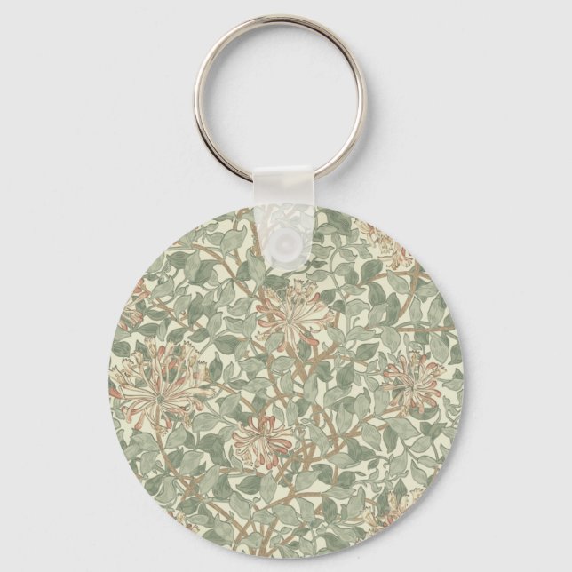 Chaveiro William Morris Honeysuckle Green Floral (Frente)