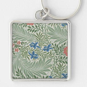 Chaveiro William Morris Larkspur Verde Floral Azul
