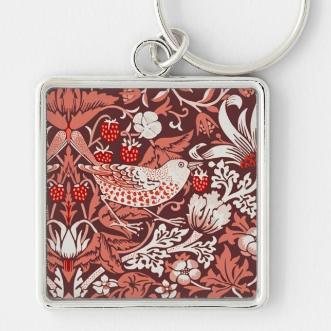 Chaveiro William Morris Morango Ladrão Terracota Pássaro (Frente)