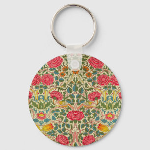 Chaveiro William Morris Rosa Floral Chintz Rosa