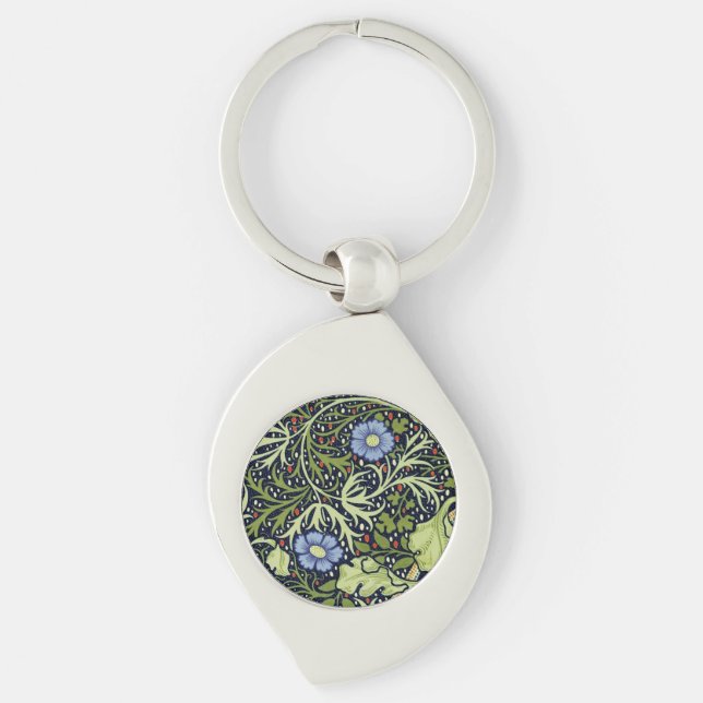 Chaveiro William Morris Seaweed Flor Antiquado (Frente)