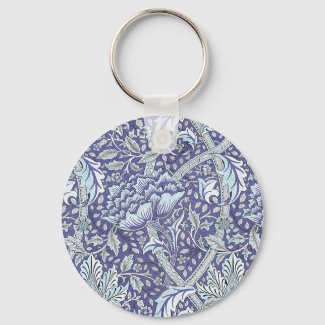 Chaveiro William Morris Windrush Padrão Floral Azul (Frente)