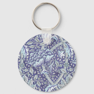 Chaveiro William Morris Windrush Padrão Floral Azul