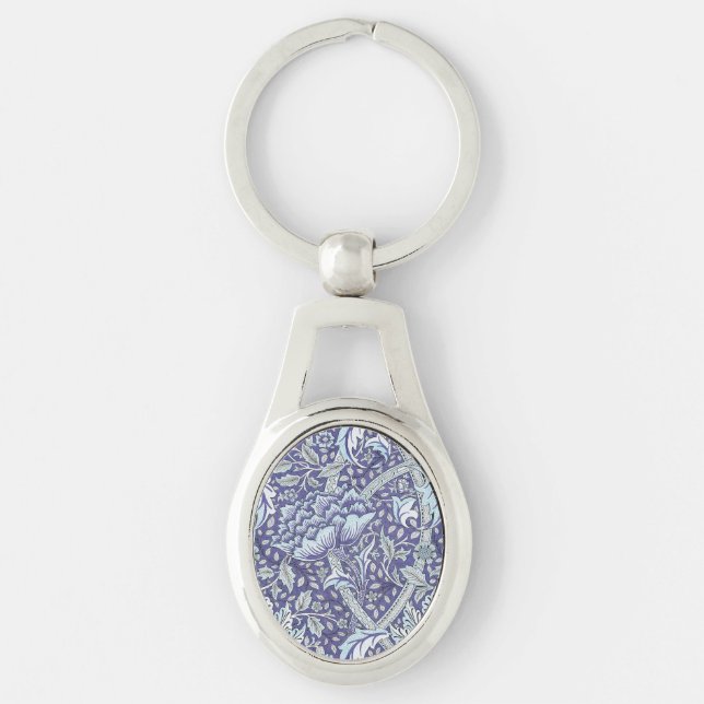 Chaveiro William Morris Windrush Padrão Floral Azul (Frente)
