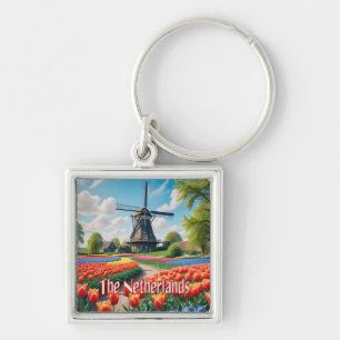 Chaveiro Windmill & Tulips Países Baixos