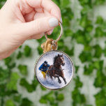 Chaveiro   Winter Horse Keychains & Lanyards<br><div class="desc">Dynamic winter horse skijoring design capturing  the beauty,  strength and motion of this exciting sport. Perfect for horse lovers,  equestrian enthusiasts and fans of powerful horse imagery.</div>