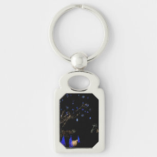 Chaveiro Winter Wonderland Lights Blue and White Holiday