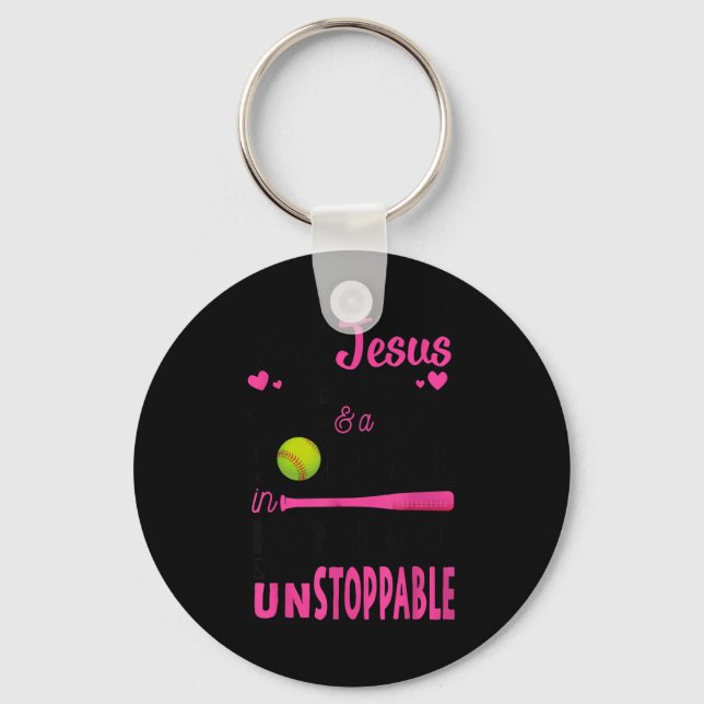 Chaveiro With Jesus In Her Heart And A Softball She Is Unst (Frente)