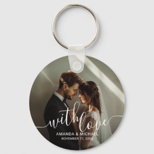 Chaveiro 'With Love' Foto Personalizada Favor de Casamento