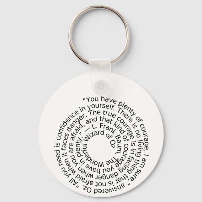 Chaveiro Wizard of Oz courage quote keychain (Frente)
