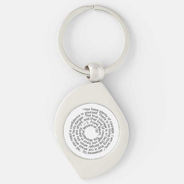 Chaveiro Wizard of Oz courage quote keychain (Frente)