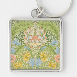 Chaveiro Wm Morris Myrtle Floral Arte Novo Pastel