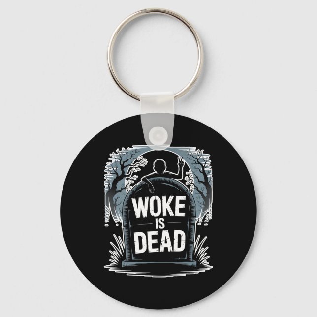 Chaveiro Woke é Morto Halloween Graveyard Retro Horror Zomb (Frente)