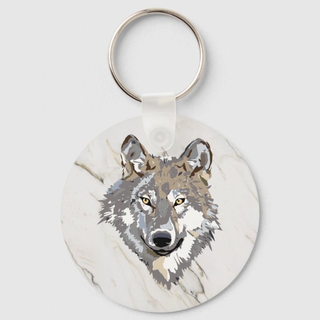 Chaveiro Wolf Em Marbled (Frente)