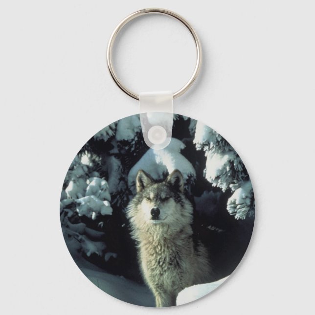 Chaveiro Wolf em Snow (Frente)