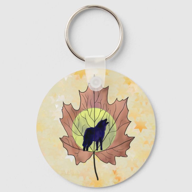 Chaveiro Wolf im Ahornblatt (Frente)