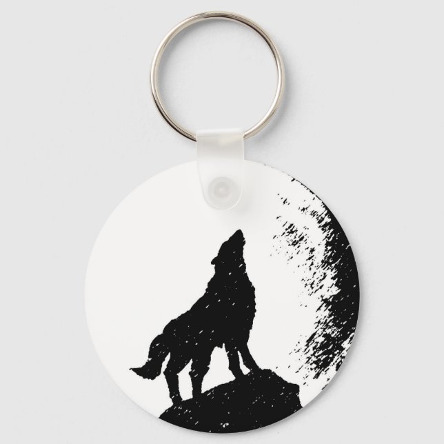 Chaveiro Wolf & Moon Silhoutte (Frente)