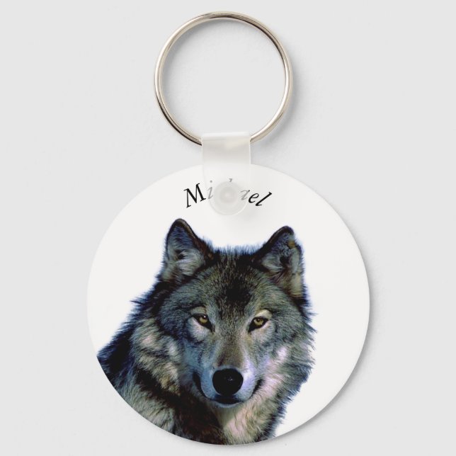Chaveiro Wolf Retraia Seu Nome Personalizado (Frente)