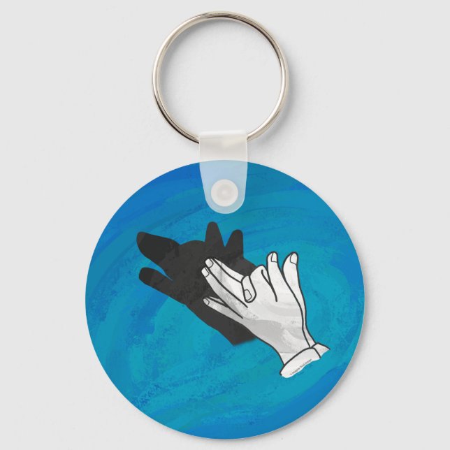 Chaveiro Wolf Shadow em Azul (Frente)