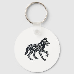 Chaveiro Wolf Skeleton Halloween