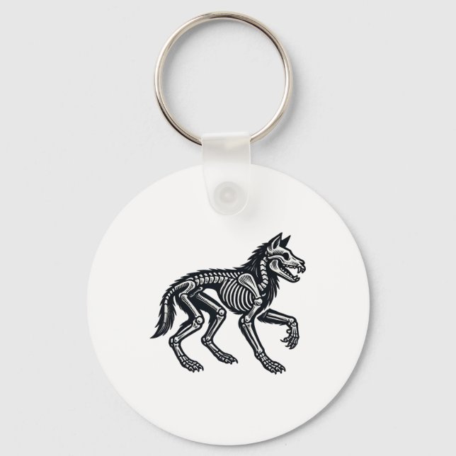 Chaveiro Wolf Skeleton Halloween (Frente)