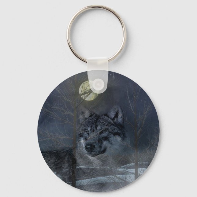 Chaveiro Wolf Spirit Moon Night (Frente)